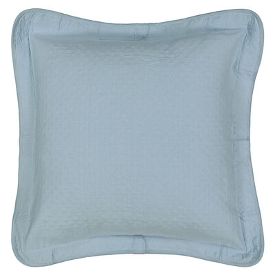 Historic Charleston King Charles European Cotton Matelasse Decorative Pillow Sham, Blue